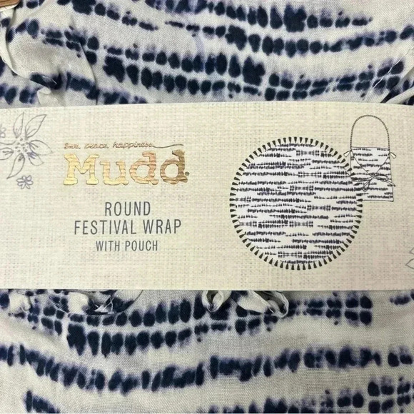 2/$12 Mudd Round Festival Wrap With Pouch Multiple Uses Sarong Blanket Scarf - Picture 2 of 7
